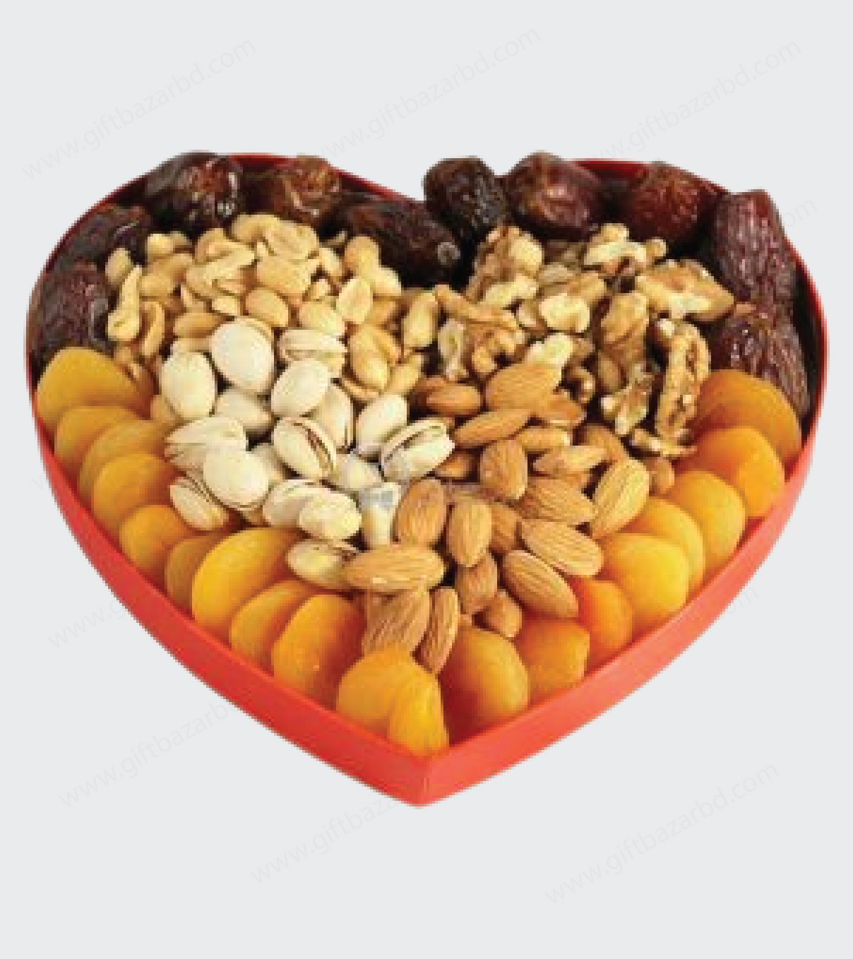 Fancy Dried Fruit & Nuts Gift Heart Shape